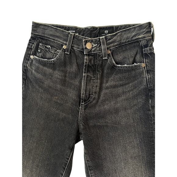 AG Alexxis High‎ Waist Straight Leg Jeans 90's Faded Black  Size 25 - Picture 8 of 9
